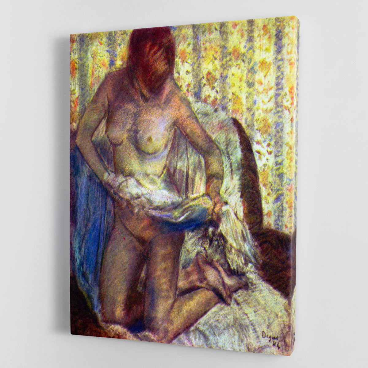 Canvas print of Degas' Nude Woman artwork, showcasing elegant lines and soft colors.